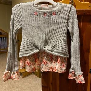 Girls Cute Little Long Sleeve  Formal  Shirt